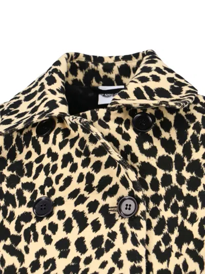Aspesi Leopard Print Double-breasted Coat In Multi
