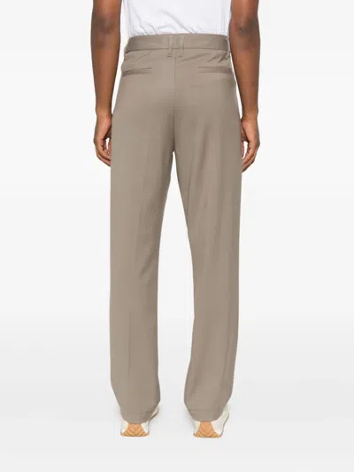 Imperial Pleated Cotton Trousers In Brown