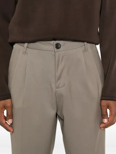 Imperial Pleated Cotton Trousers In Brown