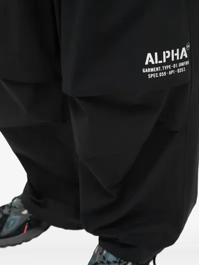 Alpha Industries Layered Drawstring Trousers In Black