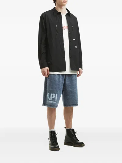 Alpha Industries Denim Shorts In Blue