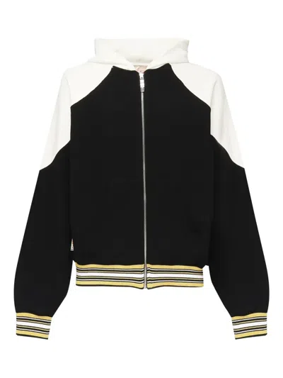 Pdf Channel Giulio Hooded Colour-block Cotton Sweatshirt In Black