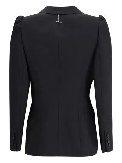 Alexander Mcqueen Tailored Jacket With Notched Lapels And Padded Shoulders In Black