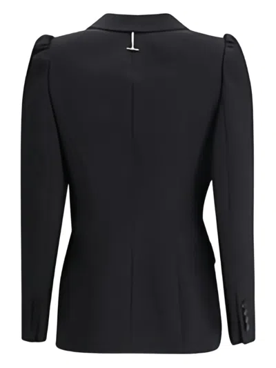 Alexander Mcqueen Tailored Jacket With Notched Lapels And Padded Shoulders In Black