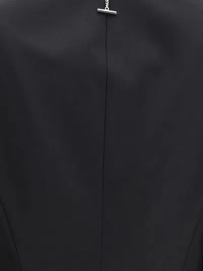 Alexander Mcqueen Tailored Jacket With Notched Lapels And Padded Shoulders In Black