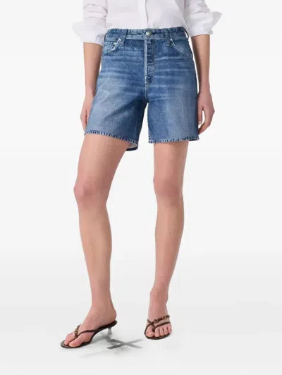 Rag & Bone Belt-loop Denim Shorts In Blue