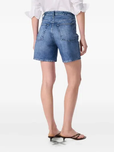 Rag & Bone Belt-loop Denim Shorts In Blue