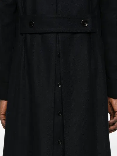 Lardini Double-breasted Wool And Cashmere Overcoat In Black