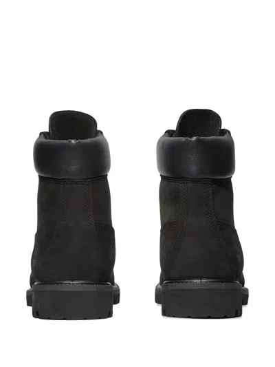 Timberland Brlack Water-proof Boots With Logo Plate In Black
