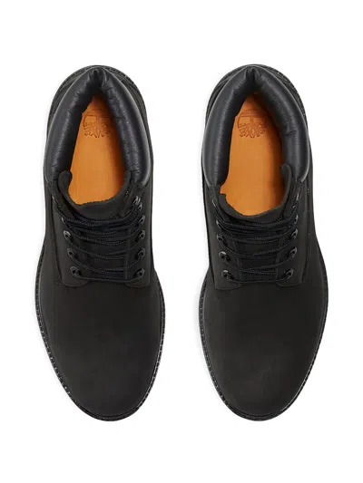 Timberland Brlack Water-proof Boots With Logo Plate In Black