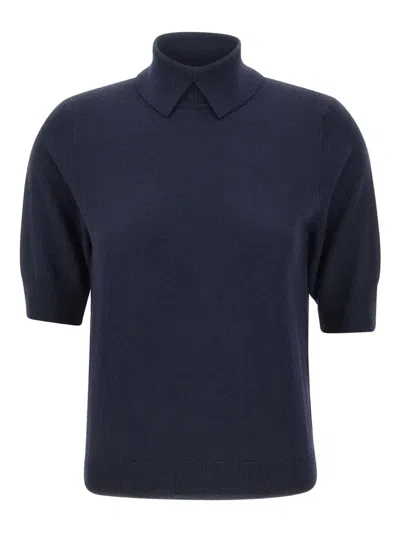 Herskind High-neck Short-sleeve Top In Blue