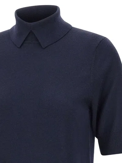 Herskind High-neck Short-sleeve Top In Blue