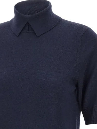 Herskind High-neck Short-sleeve Top In Blue