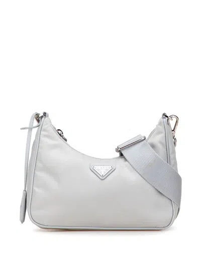 Pre-owned Prada 2019-2025 Re Nylon Re Edition 2005 Satchel In Gray