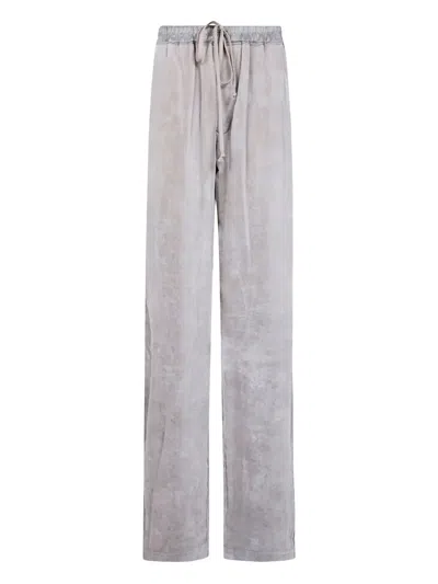 Rick Owens Drawstring Pocket Trousers In Gray