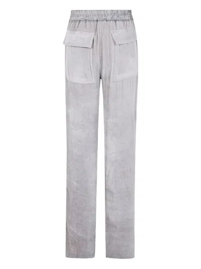 Rick Owens Drawstring Pocket Trousers In Gray