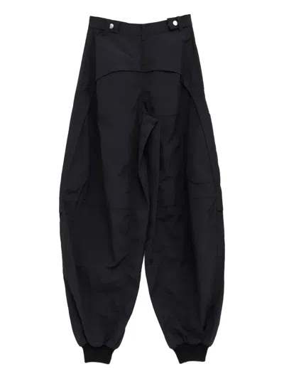 Jacquemus Relaxed Balloon Trousers Zipper Pockets In Black