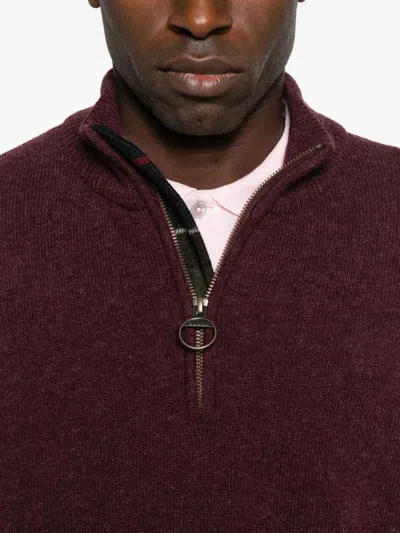 Barbour High-neck Half-zip Sweater In Red