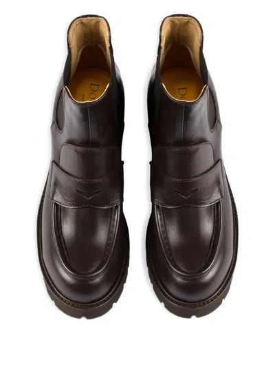 Doucal's Loafer-detail Boots In Brown