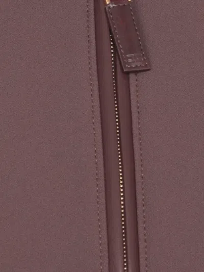 Elisabetta Franchi Structured Blazer With Front Zip And Long Sleeves In Brown