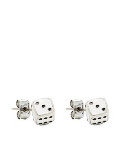 Marc Jacobs X Derrick Adams Dice Earrings In White