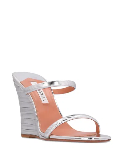 Aquazzura Riviera Wedge-sandalen 95mm In Gray