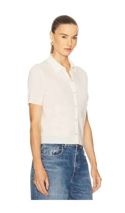 Vince Collared Button Up Top In White