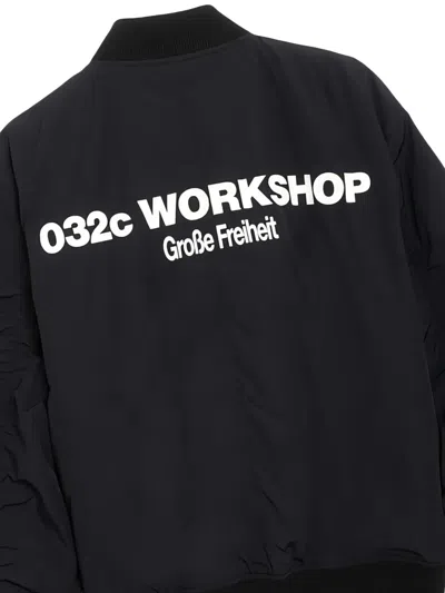 032c Logo-embroidered Bomber Jacket In Black