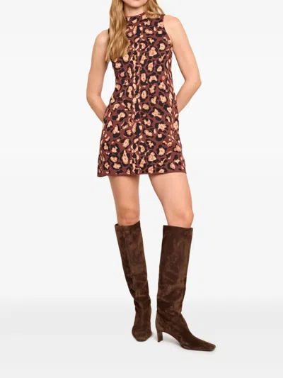 MYRTLE 豹纹高领连衣裙