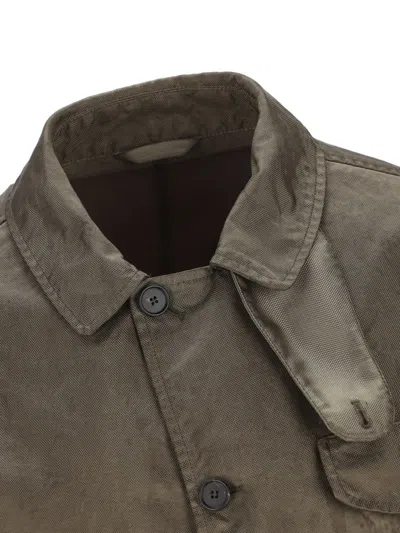 Massimo Osti Studio Structured Green Jacket With Minimalist Design In Green