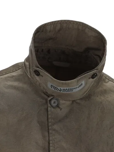 Massimo Osti Studio Structured Green Jacket With Minimalist Design In Green