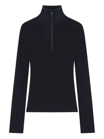 Courrèges Courregès Midnight Blue Wool Sweater In Blue