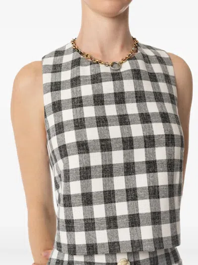 Cara Cara Check-pattern Sleeveless Top In Black