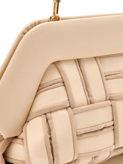 Themoirè Borsa A Mano Tia Weaved Shell In Neutral
