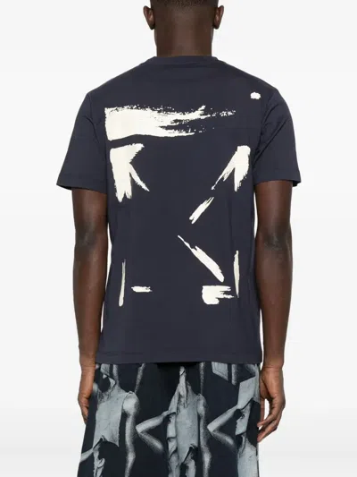 Off-white Graphic Brush Arrow Print T-shirt And Vest In Black