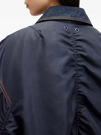 Allsaints Dillan Denim-panelled Jacket In Blue