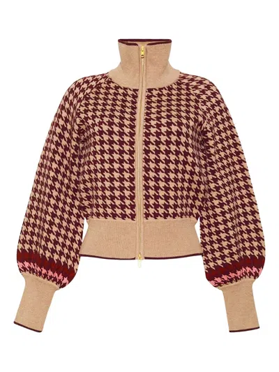 LYSS 千鸟格纹拉链开衫