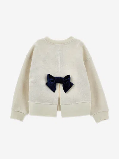 Monnalisa Kids' X Disney Minnie Mouse Embroidered Sweatshirt In Neutral