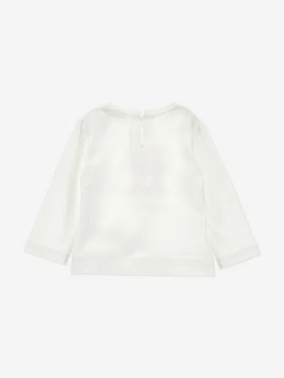 Monnalisa Ivory T-shirt For Baby Girl With Minnie In White