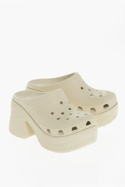 Crocs Rubber Sandals With Cut-out Details And Heel 10cm In White