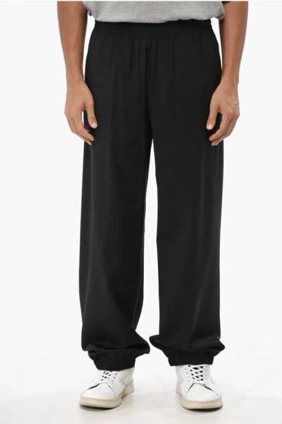 Givenchy Solid Color Wool Pants With Elastic Waistband In Black