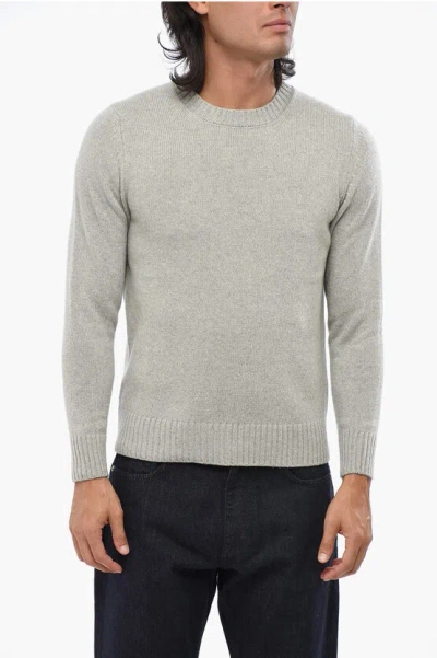 Oliver Lattughi Cashmere Turtleneck Sweater With Ribbed Edges In Gray