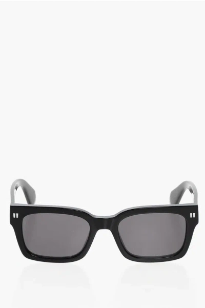 Off-white Solid Color Midland Rectangular Sunglasses In Black
