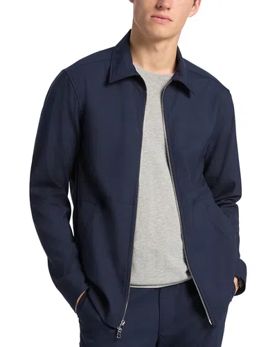 Michael Kors Tech Stretch Zip Shirt In Blue