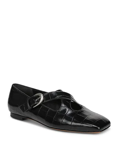 Vince Cici Cross Strap Flat In Black