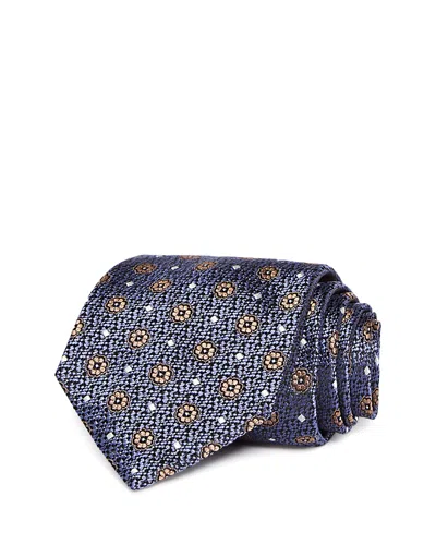 Canali Silk Classic Medallion Tie In Blue