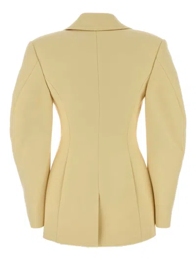 Givenchy Balloon-sleeve Notched Blazer In Yellow