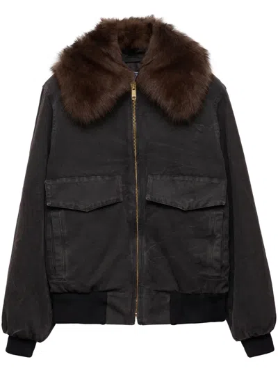 Prada Black Cotton Padded Jacket In Black