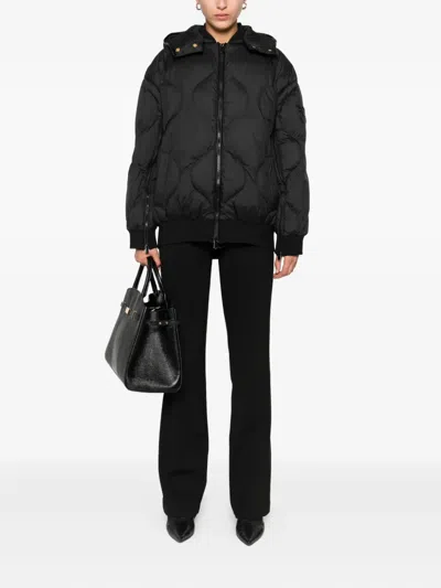 Pinko Puffer Jacket With Quilted Pattern In Black