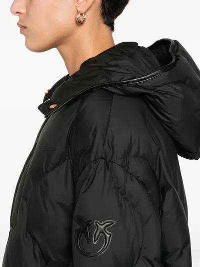 Pinko Puffer Jacket With Quilted Pattern In Black